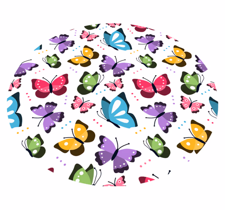 Vinylteppich buntes Schmetterlingsmuster - TenStickers