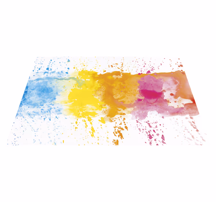 Vinyl Teppich Kindlich bunte Farbspritzer - TenStickers