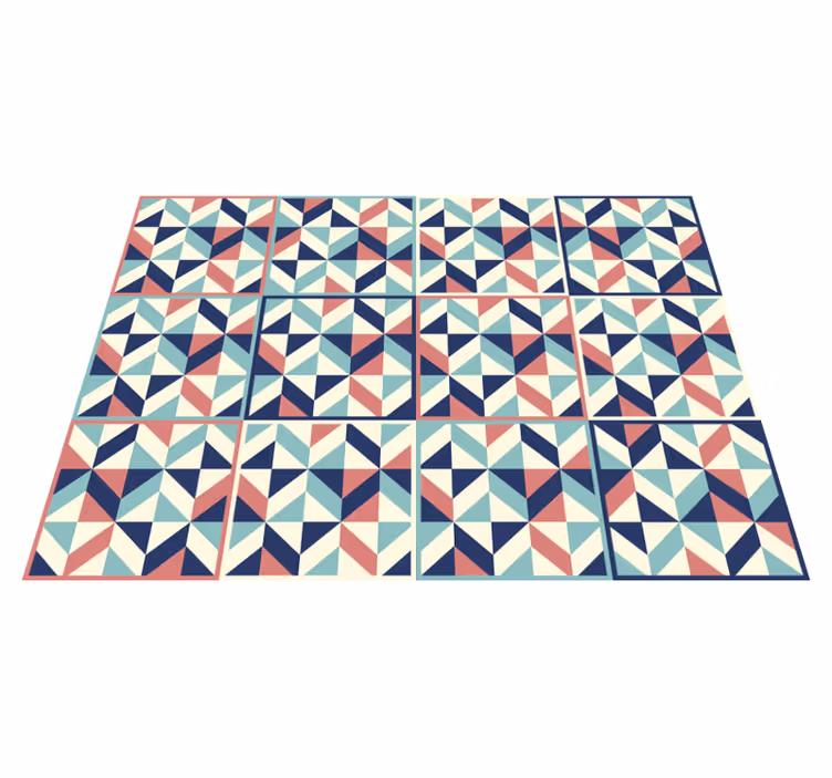 Mehrfarbiger rhomboider geometrischer vinylteppich - TenStickers