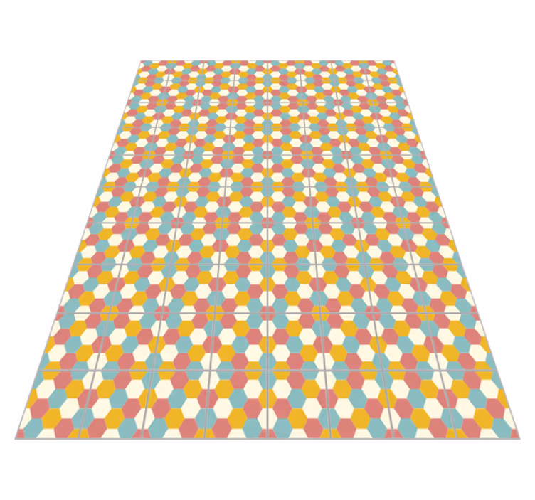 Vinyl Teppich Geometrisch buntes Sechseckmuster - TenStickers