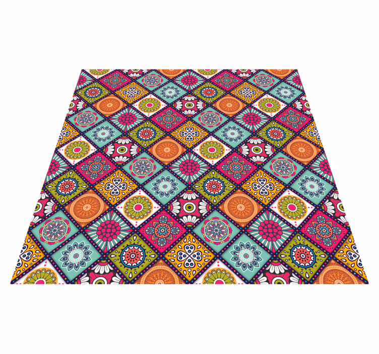 Vinyl Teppich Mandala buntes Mandala-Muster - TenStickers