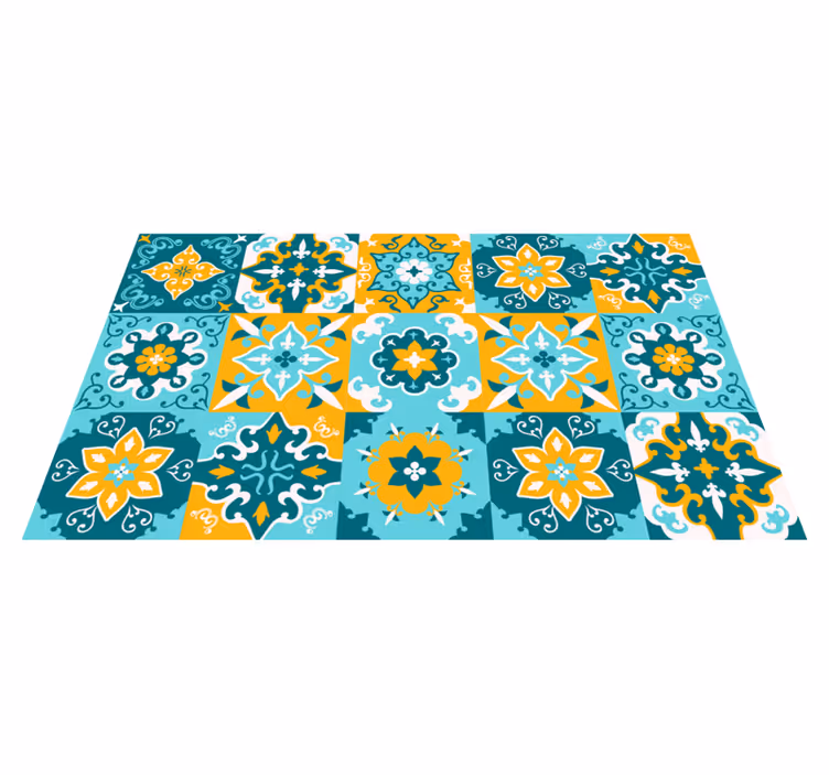 Vinyl Teppich Fliesenoptik geometrischer Fliesen-Effekt - TenStickers