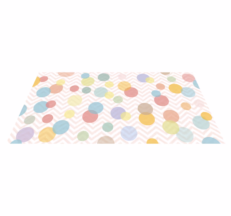 Vinyl Teppich Kinder bunte Polka Dot Chevron - TenStickers