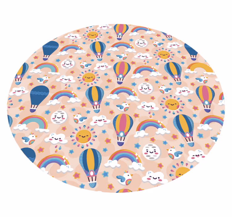 Vinyl Teppich kindlich buntes Ballonmuster - TenStickers