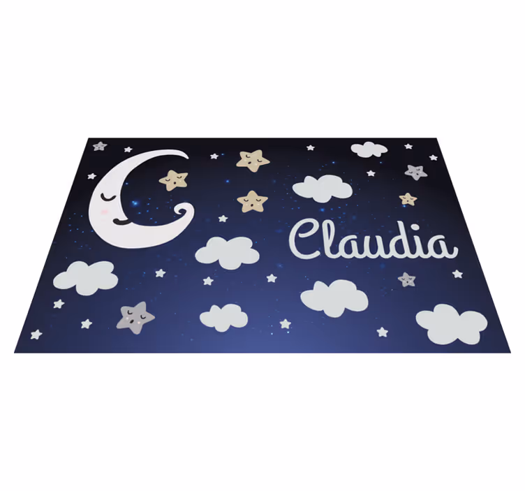 Fabelhafter mond und sterne babys vinyl teppich - TenStickers