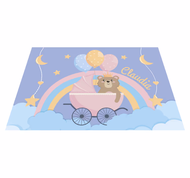 Vinyl Teppich Schlafzimmer anpassbares Kinderwagenmotiv - TenStickers