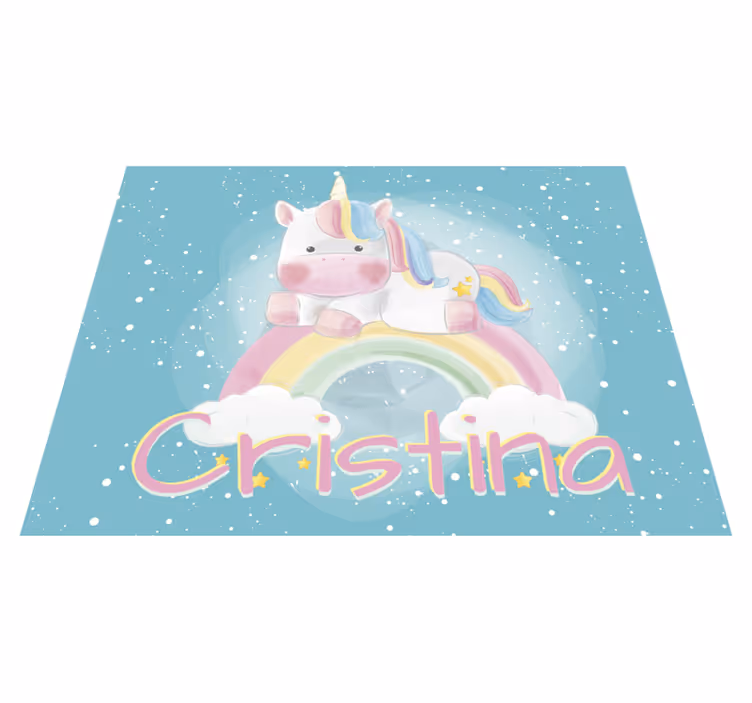 Personalisierbare einhorn baby vinyl teppich - TenStickers