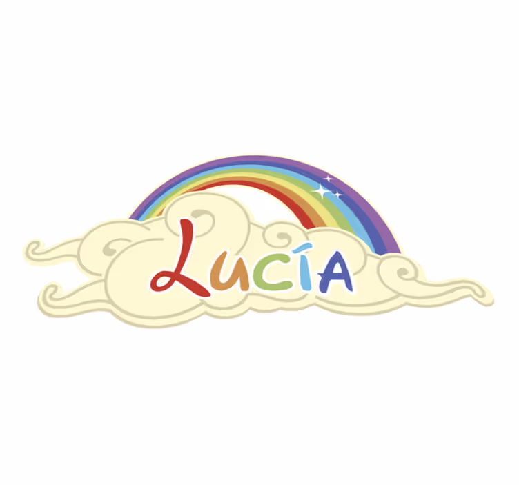 Vinyl Teppich Baby persönliches Regenbogenwolken-Design - TenStickers
