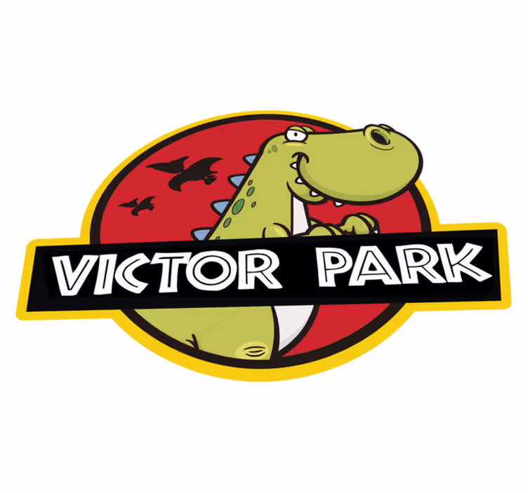 Vinyl Teppich mit Namen personalisierbares Dinosaurieremblem - TenStickers
