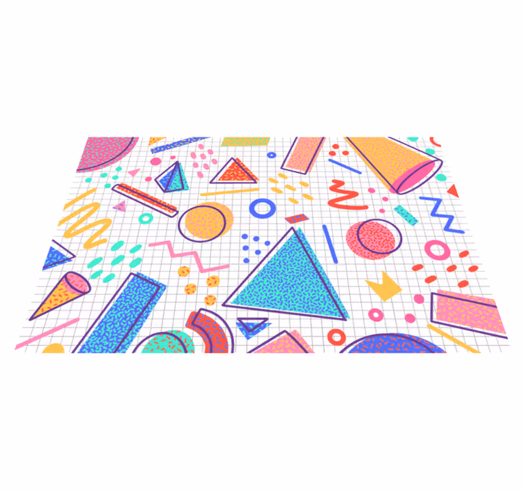Vinyl Teppich modern bunte geometrische Formen - TenStickers
