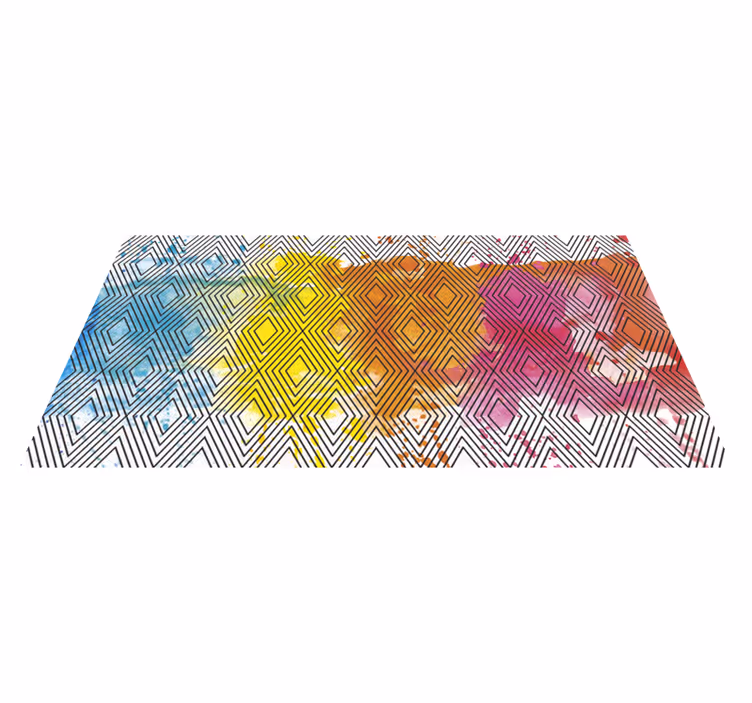 Vinyl Teppich modern geometrisches Aquarellfarbenmuster - TenStickers