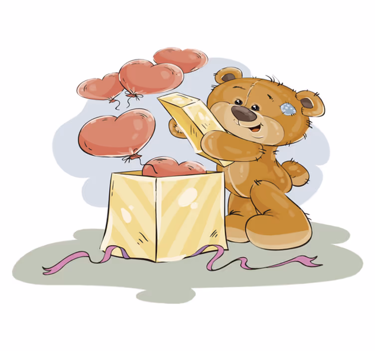 Vinyl Teppich Baby teddy Bear Celebration - TenStickers