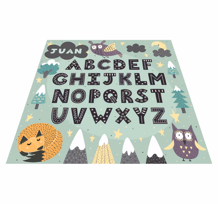 Vinyl Teppich mit Name alphabet Learning Decor - TenStickers