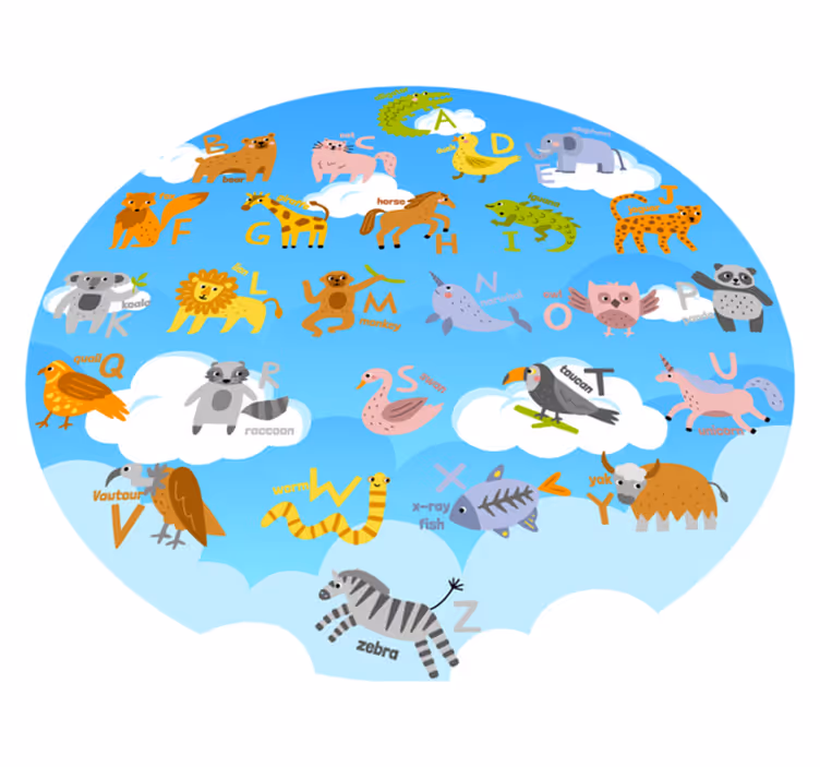 Vinyl Teppich Schlafzimmer alphabetisches Tierkreis - TenStickers
