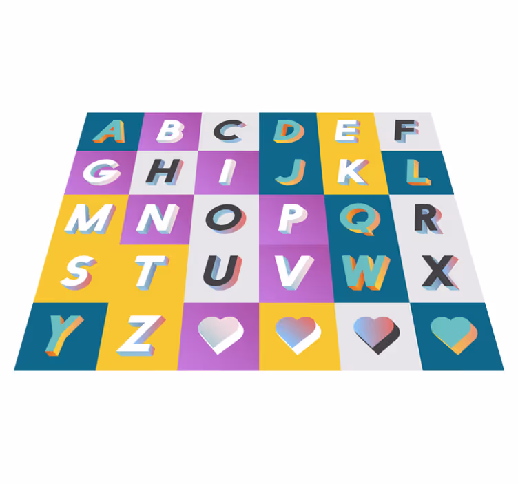 Vinyl Teppich Schlafzimmer bunte Buchstaben Spielfläche - TenStickers