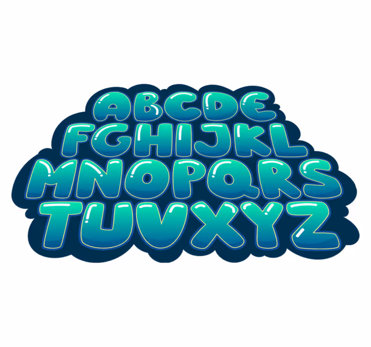 Vinyl Teppich Buchstaben alphabet-wolke - TenStickers