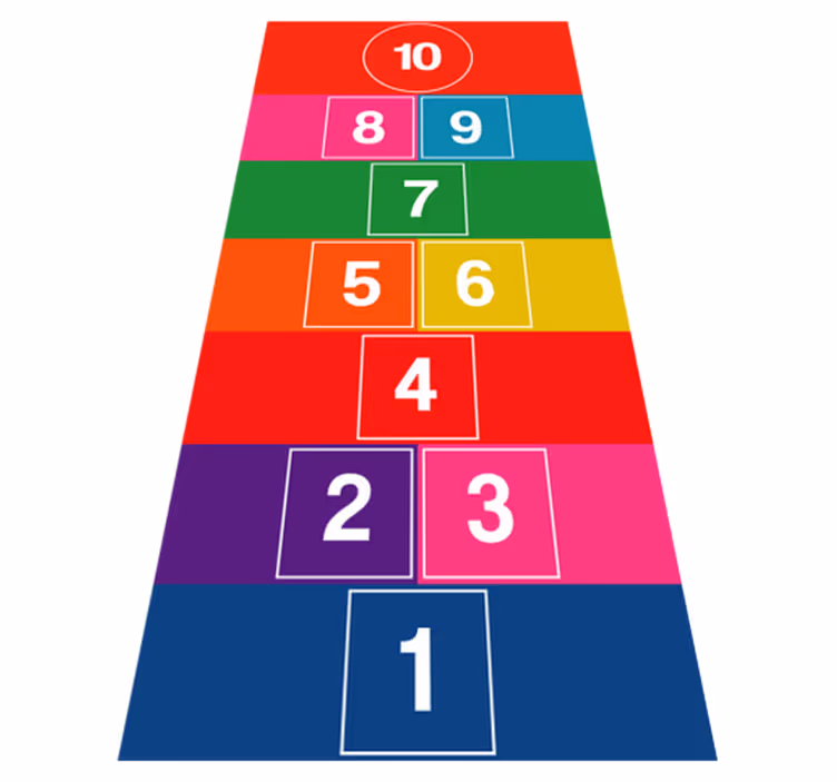 Buntes hopse vinyl teppich spiel - TenStickers
