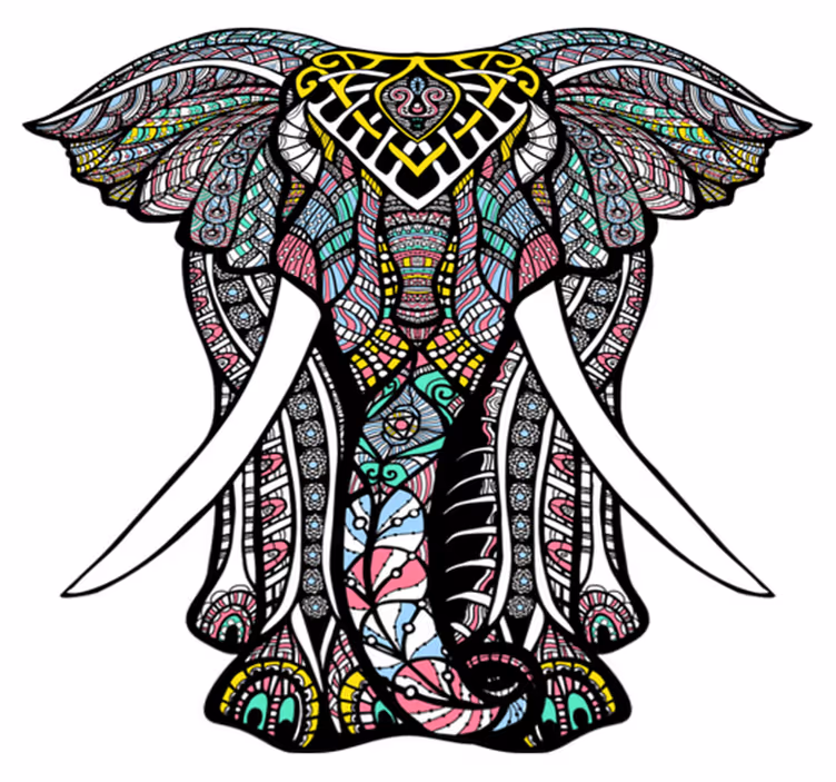 Vinyl Teppich Tiere stilisierter elefant - TenStickers