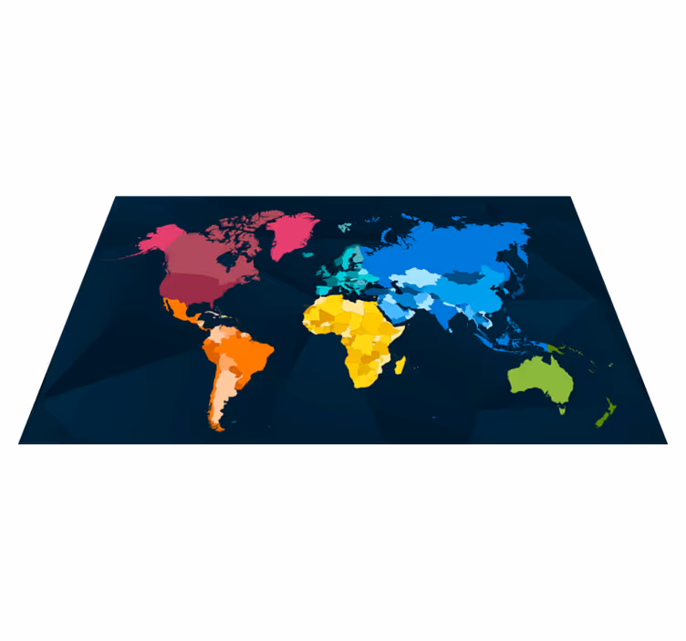 Vinyl Teppich Weltkarte bunte kartografie - TenStickers