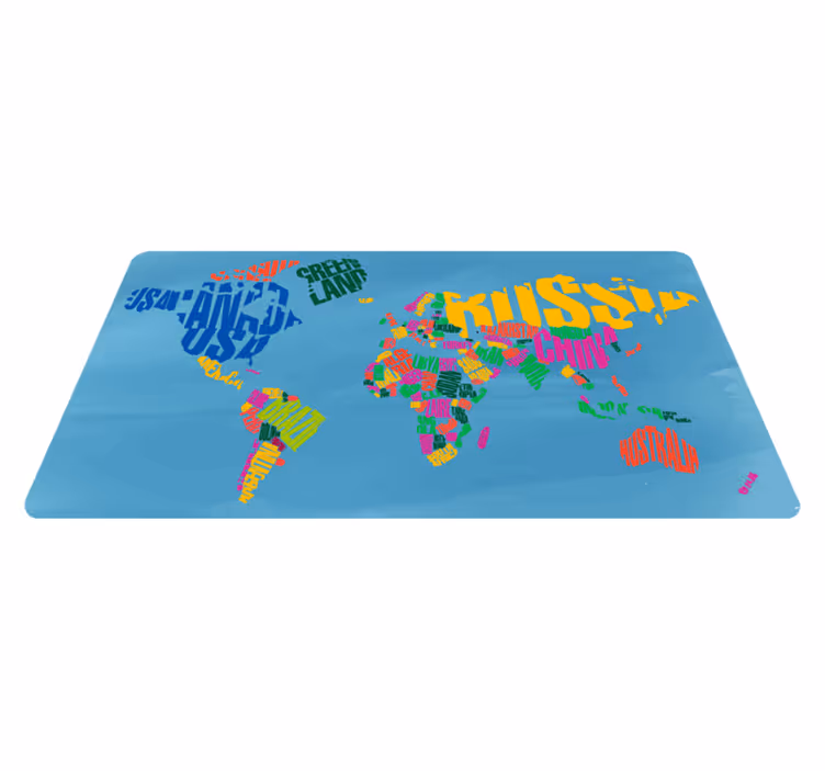 Vinyl Teppich Weltkarte bunte kartenmontage - TenStickers