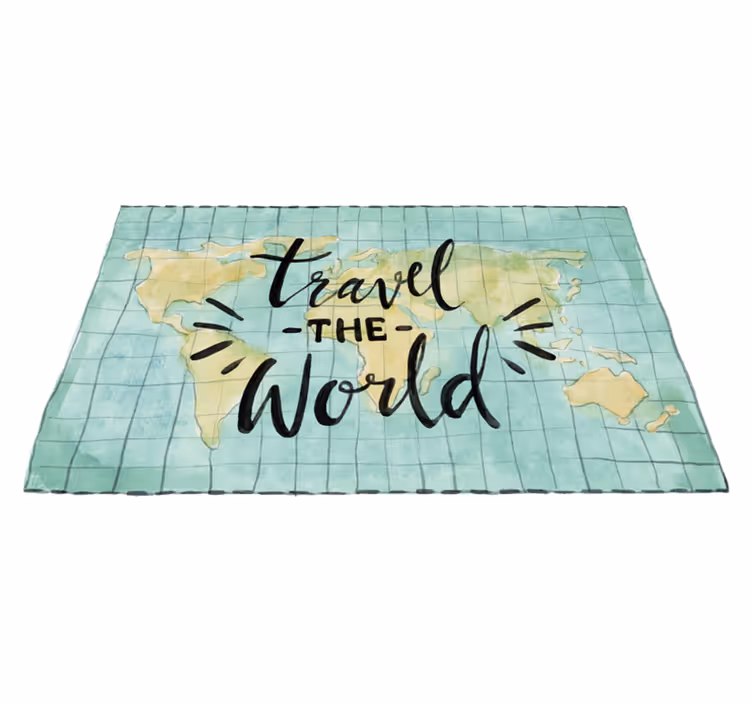 Vinyl Teppich Weltkarte bereise die welt - TenStickers