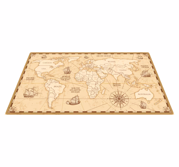 Vinyl Teppich Weltkarte vintage-kartendesign - TenStickers