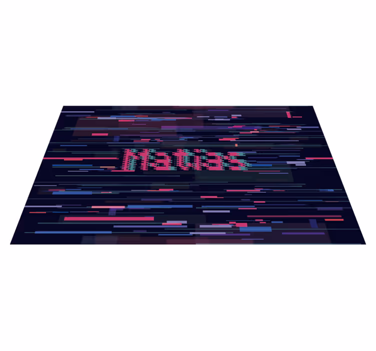 Vinyl Teppich mit Namen personalisierte glitch-kunst - TenStickers