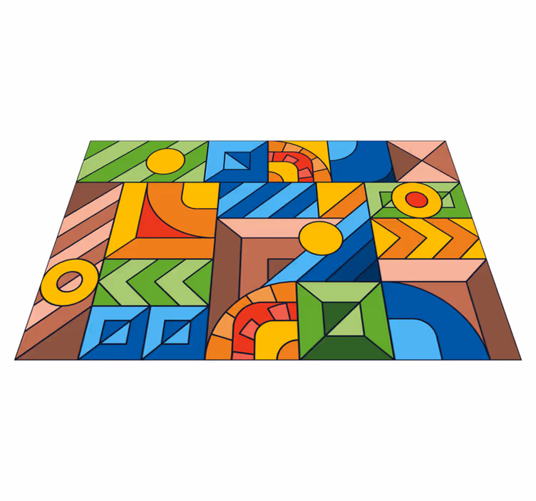 Vinyl Teppich geometrisch geometrische farbblöcke - TenStickers