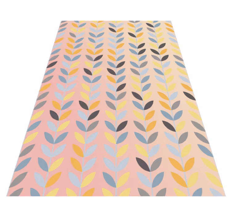Vinyl teppich geometrisch mit abstraktem blattmuster - TenStickers