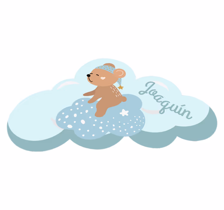 Vinyl Teppich mit Namen wolkenbär-motiv - TenStickers
