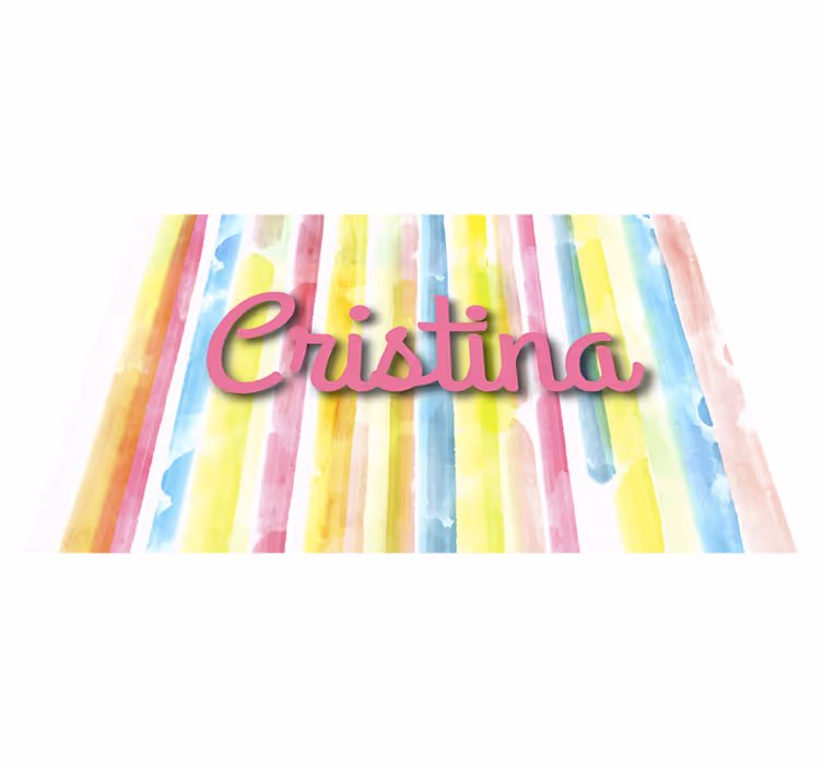 Vinyl Teppich mit Namen personalisierter regenbogen - TenStickers
