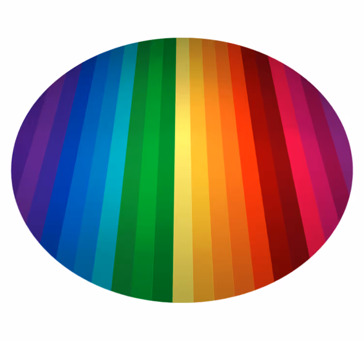 Runder Regenbogen Streifen Vinyl Teppich - TenStickers