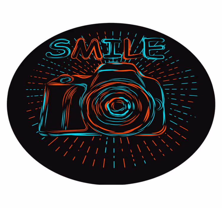 Vinyl Teppich Kinder neonkameraillustration - TenStickers