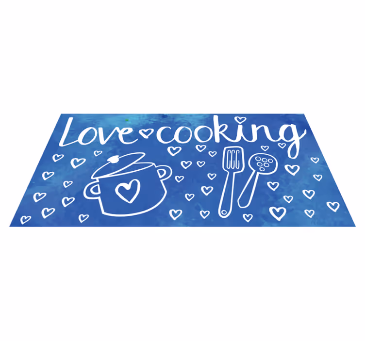 Vinyl Teppich Text liebe kochthema - TenStickers