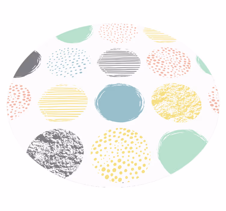 Vinyl Teppich geometrisch buntes gepunktetes muster - TenStickers