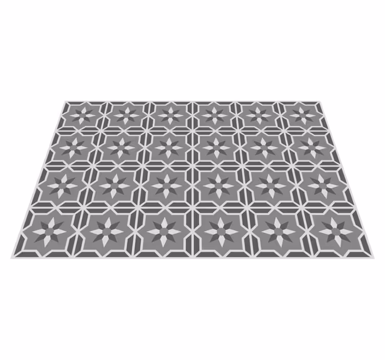Geometrische vinylteppich mit grauem hintergrund - TenStickers