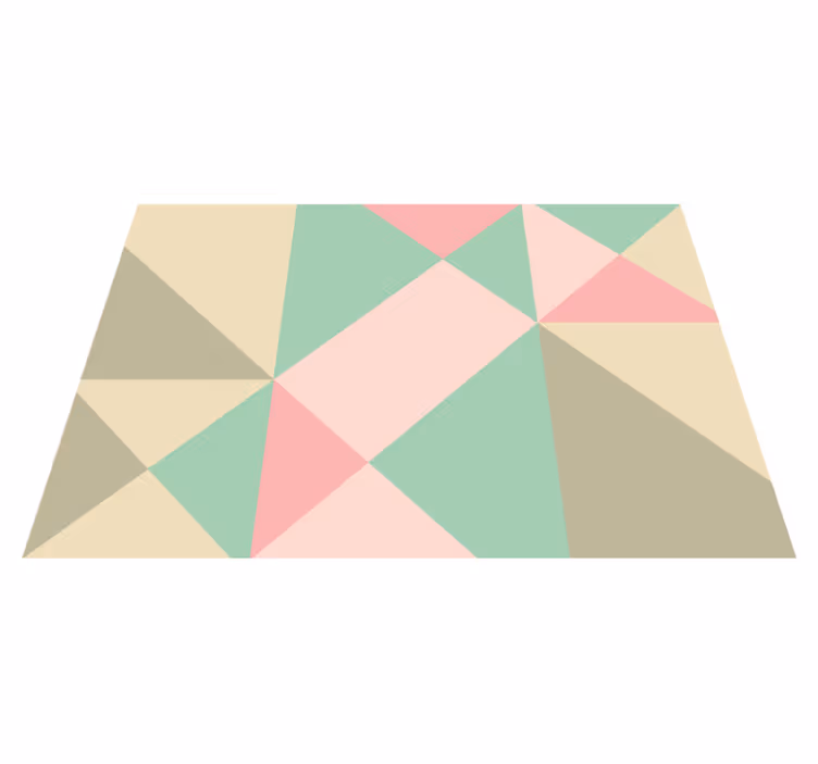 Wunderbare weiche farben geometrischen vinyl teppich - TenStickers