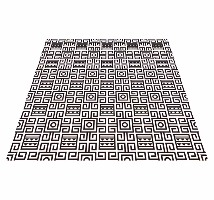 Vinyl Teppich geometrisch geometrisches muster kontrast - TenStickers