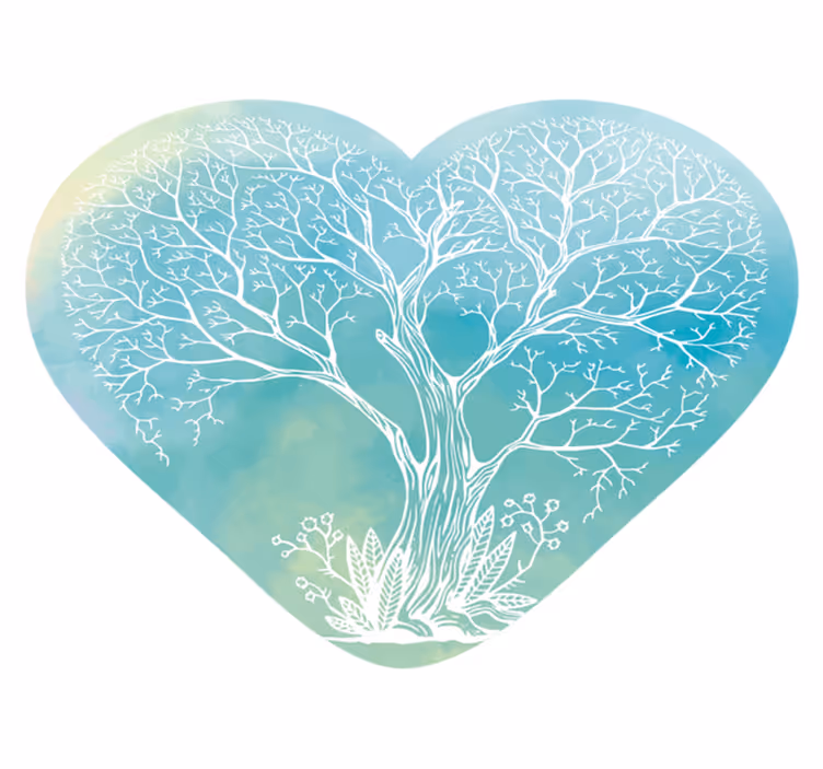 Vinyl Teppich Natur baumartige herzform - TenStickers