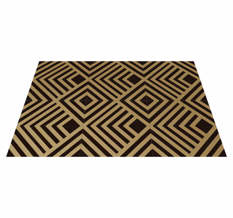 Vinyl teppich geometrisch in beigen winkellinien - TenStickers