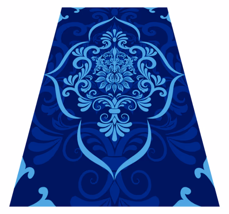 Rechteckige blaue mandala vintage vinyl teppiche - TenStickers