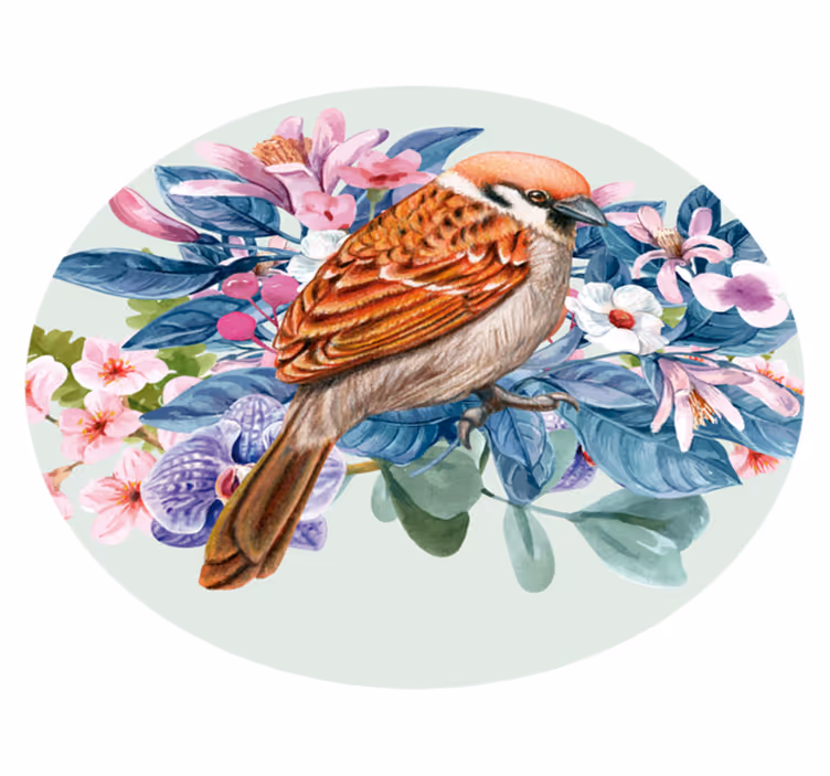Vinyl Teppich Blumen darstellung der blumenfauna - TenStickers