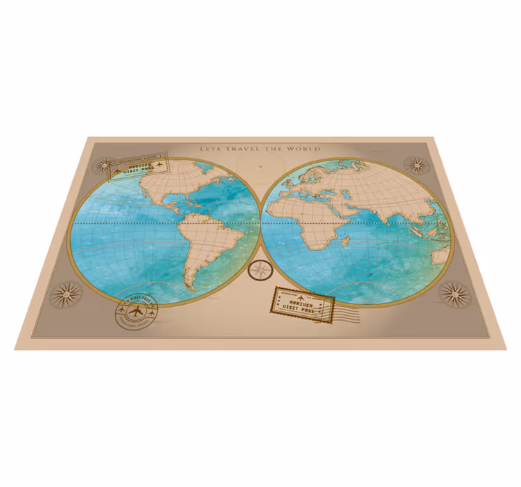 Vinyl Teppich Welt weltkarte dekor - TenStickers