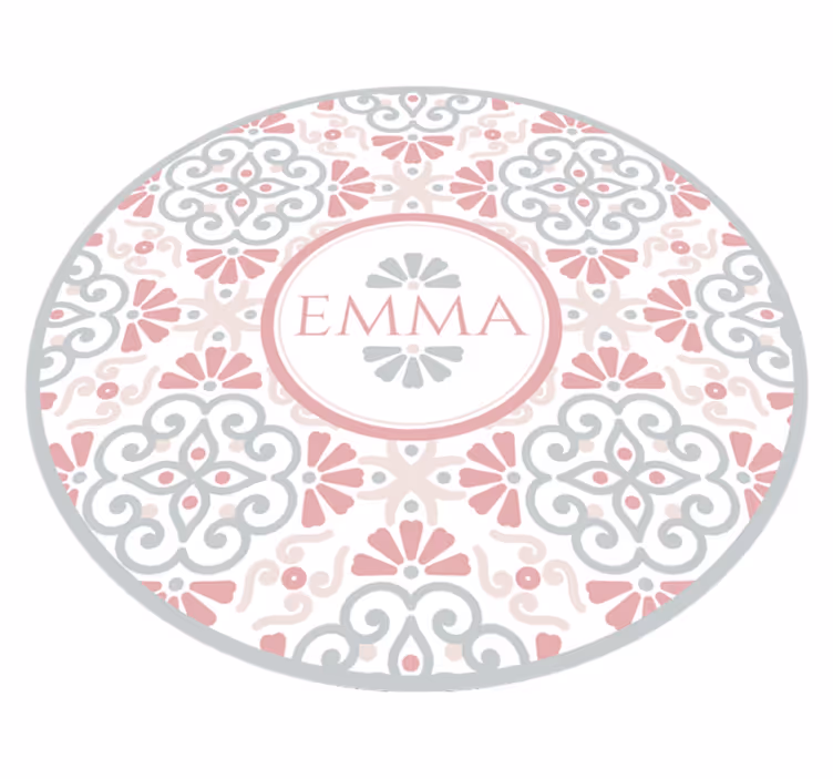 Vinyl Teppich mit Namen personalisiertes mandala - TenStickers