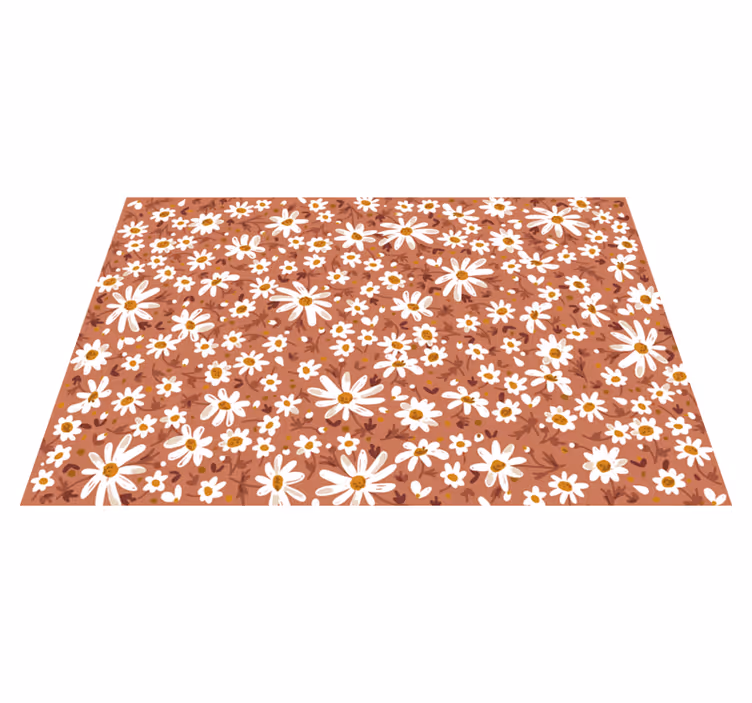 Vinyl Teppich Blumen gänseblümchen blumenmuster - TenStickers