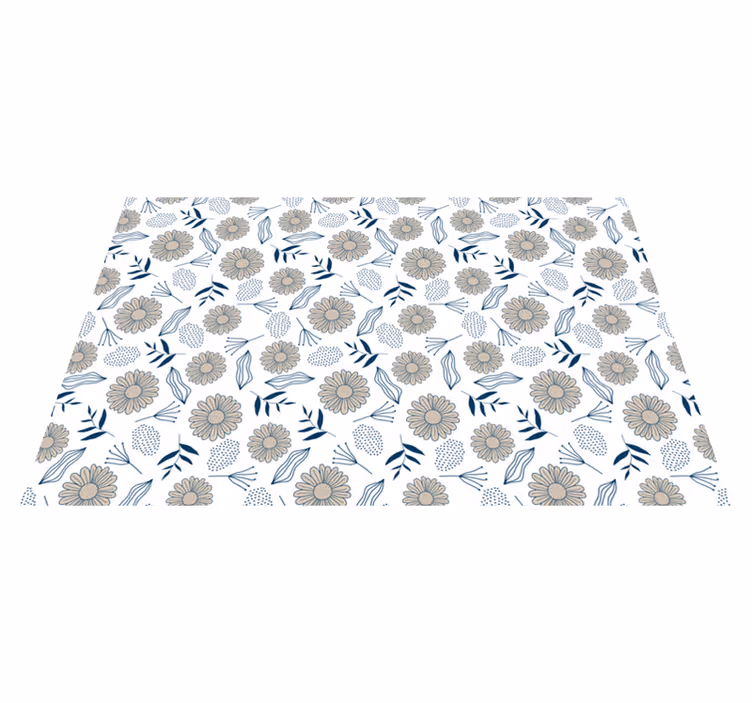 Vinyl Teppich Blumen florales botanisches motiv - TenStickers