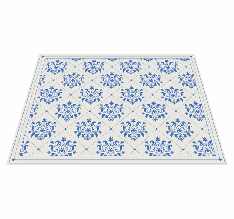Vinyl Teppich Fliesenoptik dekorativ blau - TenStickers
