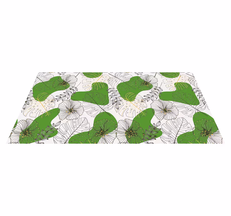 Vinyl Teppich Blumen tropische monstera - TenStickers