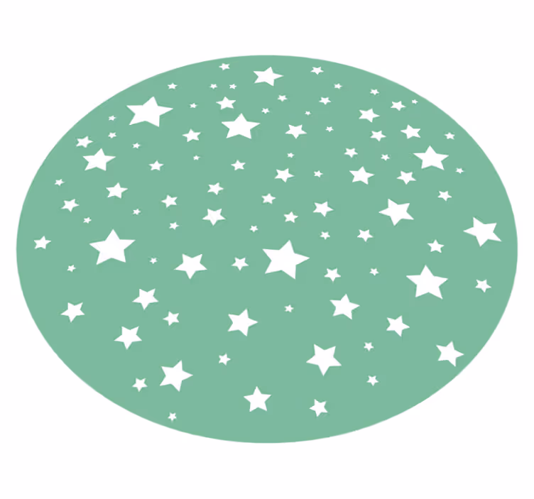 Grüne Sterne Kinder Vinyl Teppich - TenStickers