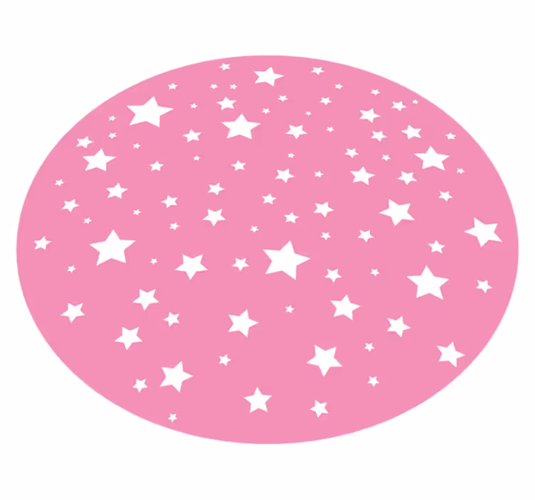 Vinyl Teppich Sterne stellarer rosa kreis - TenStickers
